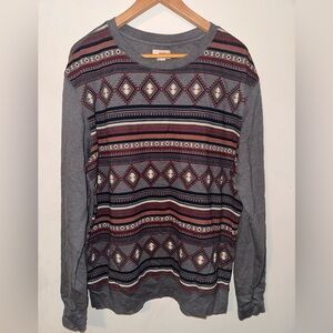 Route 66 Geometric Gray and Red Shirt Jacket